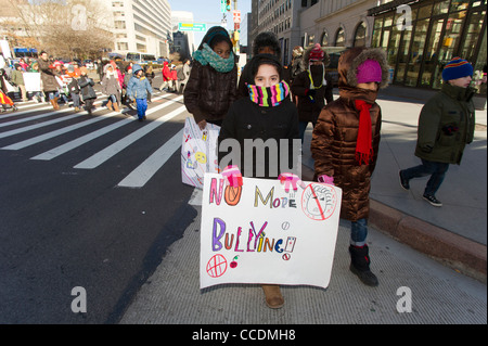 Gli studenti ri-emanare Martin Luther King Jr. del 1963 marzo su Washington su Venerdì, 20 Gennaio 2012 Foto Stock