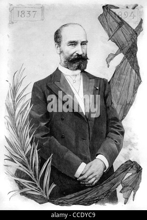 Ritratto di Marie François Sadi Carnot (1837-94) quarto presidente di Terza Repubblica (1887-94) Illustrazione o incisione d'epoca Foto Stock