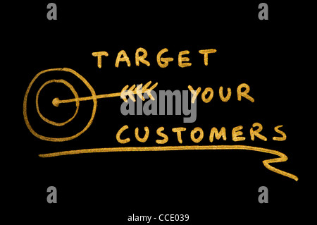 Il tuo target di clienti concezione del testo sopra il nero Foto Stock