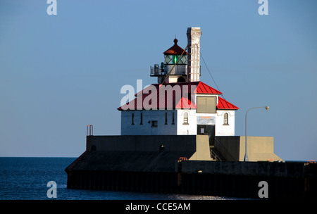 Il porto di Duluth frangiflutti Sud esterna (2) Faro nella baia a Duluth, Minnesota sul Lago Superiore Foto Stock