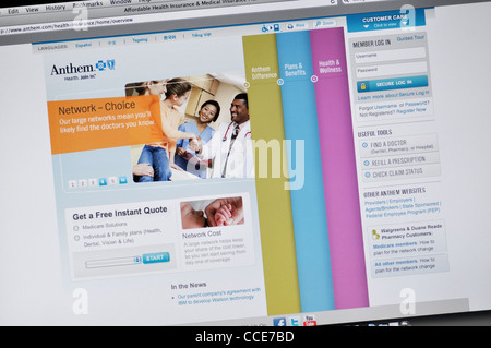 Anthem.com - compagnia di assicurazione sanitaria sito web Foto Stock