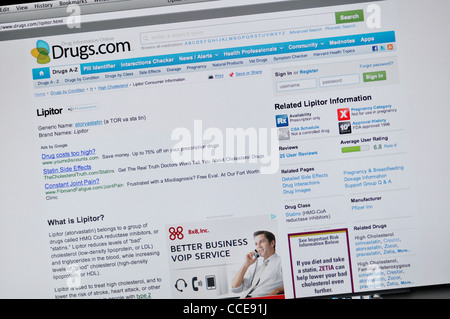 Drugs.com - prescrizione di farmaco sito web informazioni Foto Stock