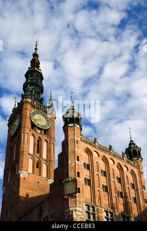 Il Municipio principale (Polacco: Ratusz Glownego Miasta) nella città di Gdansk, Polonia, Foto Stock