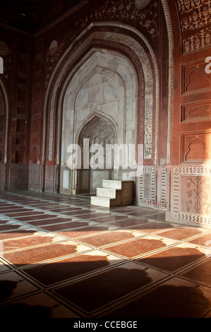 Interno del Taj Mahal moschea, Agra, India Foto Stock