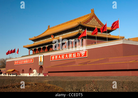 Porta di Tiananmen la Città Proibita a piazza Tiananmen, Pechino, Cina Foto Stock