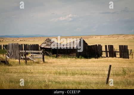 Pine Ridge Prairie tribù della riserva dei nativi americani Oglala Sioux Lakota South Dakota negli Stati Uniti praterie di paesaggio rurale degli Stati Uniti nessuno ad alta risoluzione orizzontale Foto Stock