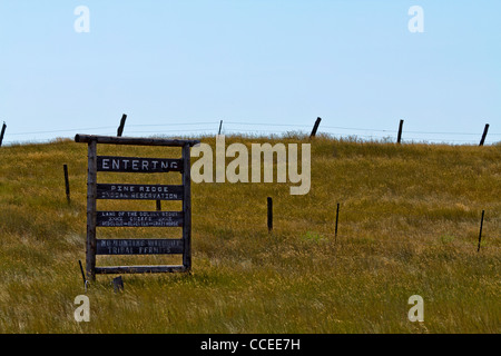 Pine Ridge Prairie riserva tribù Lakota Oglala Sioux South Dakota Stati Uniti America paesaggio rurale terra Stati Uniti nessuno orizzontale alta risoluzione Foto Stock