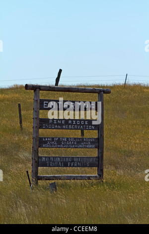 Pine Ridge Prairie tribù riserva Lakota Oglala Sioux South Dakota negli Stati Uniti America paesaggio rurale terra Stati Uniti d'America nessuno hi-res Foto Stock