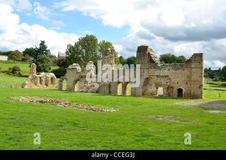 Rovine dell'Abbazia di Savigny, XII (Savigny le Vieux, Normandia, Francia). Foto Stock