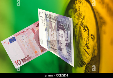 Dollar Euro Pound Foto Stock