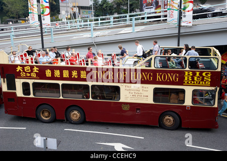 Big Bus tours open top sightseeing bus tour di hong kong RAS di Hong kong cina asia Foto Stock