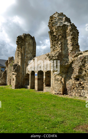 Rovine dell'Abbazia di Savigny, XII (Savigny le Vieux, Normandia, Francia). Foto Stock