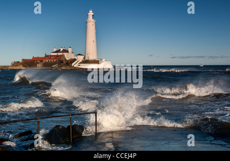 St Mary's faro sulla costa Nord Est Foto Stock