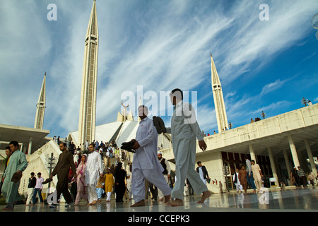 King Faisal moschea e preghiere di Islamabad in Pakistan Foto Stock