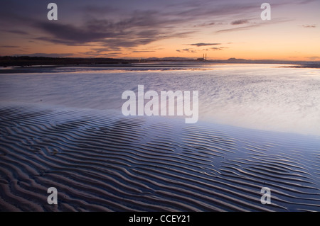 Longniddry spiaggia al tramonto, nei pressi di Edimburgo. Foto Stock