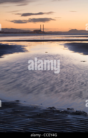 Longniddry spiaggia al tramonto, nei pressi di Edimburgo. Foto Stock