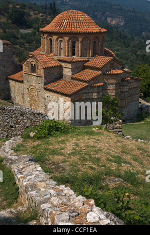 La chiesa bizantina di Mistra, Peloponesos, Grecia Foto Stock