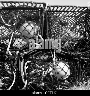 Lobster Pot, a sinistra su una banchina in Scotlands costa nord, vicino a Kirriemuir, Regno Unito Foto Stock