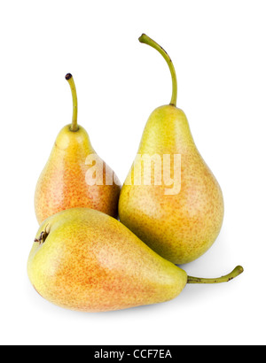 Tre le pere isolati su sfondo bianco Foto Stock