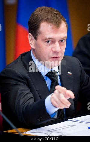 7 dicembre, 2010 - Bruxelles, BXL, Belgio - Presidente della Russia Dmitry Medvedev prima del vertice UE-Russia che si terrà a livello europeo la sede del Consiglio a Bruxelles, in Belgio il 2010-12-07 da Wiktor Dabkowski (credito Immagine: © Wiktor Dabkowski/ZUMAPRESS.com) Foto Stock