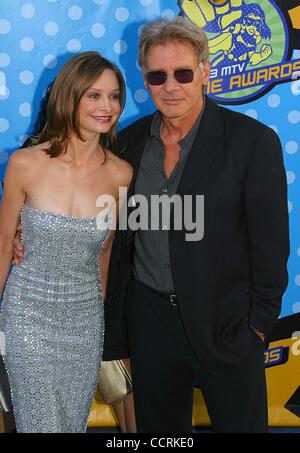 31 maggio 2003 - Hollywood, California, Stati Uniti - Mi7579CHW.2003 MTV Movie Awards.Shrine Auditorium, Los Angeles, CA.31/05/2003. / / 2003.Harrison Ford e Calista Flockhart(Immagine di credito: Â© Clinton Wallace/Globe foto/ZUMAPRESS.com) Foto Stock