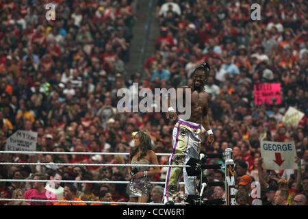 Mar 28, 2010 - Phoenix, Arizona, Stati Uniti d'America - KOFI KINGSTON durante la WWE Wrestlemania 26. (Credito Immagine: Â© Matt Roberts/ZUMA Press) Foto Stock