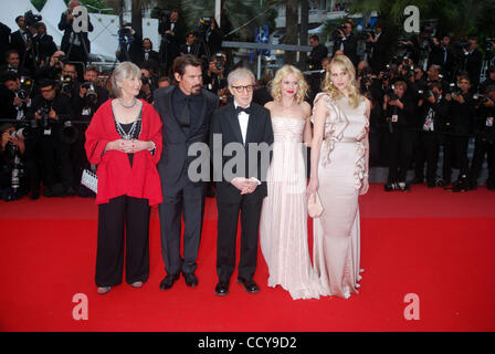 Attori Lucy Punch, Naomi Watts, scrittore e regista Woody Allen, Gemma Jones e Josh Brolin. Foto Stock