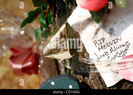 Giugno 13, 2008 - Distretto di Columbia, Stati Uniti - Il dettaglio di una improvvisata memorial per Melvin R. guarnizioni sul angolo di Morse e strade del Montello. Melvin R. guarnizioni, 30, del blocco di 4600 di Foote Street NE, è stato trovato con ferite di armi da fuoco il 26 aprile 2008 e dichiarato morto quando portato in ospedale. Egli è stato Foto Stock