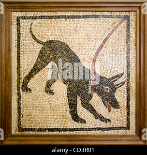 29 maggio 2008 - Napoli, Italia - UN MOSAICO da Pompei nel Museo Archeologico Nazionale di Napoli Museo Archeologico Nazionale di Napoli si trova a Napoli, Italia, all'angolo nord-ovest dell'originale greco parete della città di Neapolis. Il museo contiene una vasta collezione di artefatto Romano Foto Stock