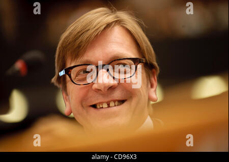 Ex Belgio del primo ministro , membro del Parlamento europeo Guy Verhofstadt durante una sessione plenaria a Bruxelles, in Belgio il 2010-06-23 da Wiktor Dabkowski Foto Stock