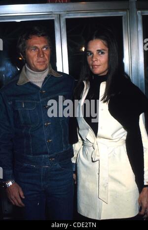 Il 1 gennaio, 2011 - Hollywood, California, Stati Uniti - STEVE MCQUEEN E ALI MACGRAW.''The Getaway'' PREMIERE 12/11/1972. / / STEVEMCQUENRETRO.(Immagine di credito: Â© Phil Roach/Globe foto/ZUMAPRESS.com) Foto Stock