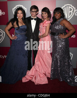 Jan 16, 2011 - Beverly Hills, in California, Stati Uniti - Attori JENNA USHKOWITZ, KEVIN McHALE, LEA MICHELE E AMBER Riley all'InStyle/Warner Bros Golden Globe Awards Party 2011 presso il Beverly Hilton Hotel. (Credito Immagine: © Lisa O'Connor/ZUMAPRESS.com) Foto Stock