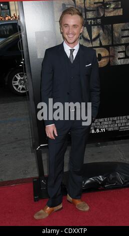 Luglio 28, 2011 - Los Angeles, California, Stati Uniti d'America - Luglio 28, 2011 - Los Angeles, California, Stati Uniti d'America - attore TOM FELTON presso il "luogo del pianeta delle scimmie' Los Angeles Premiere svoltasi presso il Teatro Cinese, Hollywood. (Credito Immagine: © Paul Fenton/ZUMAPRESS.com) Foto Stock