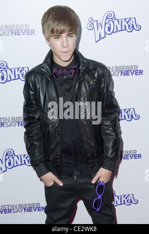 Justin Bieber partecipa al New York Premiere di "Justin Bieber: Mai dire mai' al Regal E-a piedi Theatre di New York City, Stati Uniti d'America - 02.02.11 Foto Stock