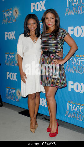 Kimberly Elise, Sanaa Lathan annuale quarantaduesima immagine Awards nomina gli annunci e la conferenza stampa tenutasi presso il Paley Centre for Media in Beverly Hills Los Angeles, California - 12.01.11 Foto Stock