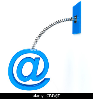 E-mail firmare su bianco. Immagine 3D rappresentata. Foto Stock