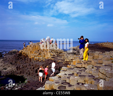 Sito patrimonio dell'umanità dell'UNESCO, Giants Causeway, North Coast, County Antrim, Irlanda del Nord Foto Stock