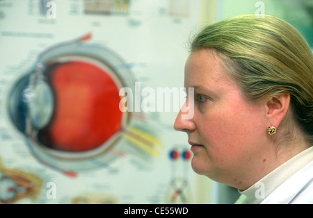 Dr Marcella Votruba che ha scoperto la causa della dominante atrofia ottica Foto Stock