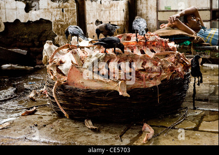 Le scene al mercato della carne , Crawford Mkt , Mumbai sud Foto Stock