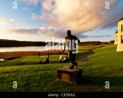 Nick Faldo statua, Lough Erne Golf Resort, Fermanagh, Irlanda del Nord Foto Stock