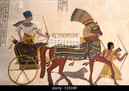 Rameses III ritorno dalla campagna trionfante contro gli africani, Albert Hall, Museo, Jaipur, Rajasthan, India, Asia Foto Stock