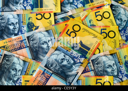 Australian cinquanta dollari note, con il ritratto di dama Enid Lione Foto Stock