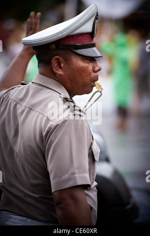 Poliziotto indonesiano, Bali Ubud Foto Stock