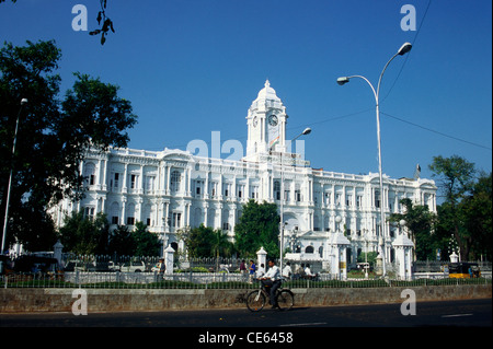 Edificio Ripon ; Società di Chennai ; Grande Chennai Corporation ; torre dell'orologio ; Madras ; Chennai ; Tamil Nadu ; India ; asia Foto Stock