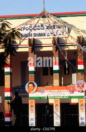 Gandhi Bhavan ; sede del Partito Nazionale del Congresso indiano ; Hyderabad ; Andhra Pradesh ; Telangana ; India ; Asia Foto Stock