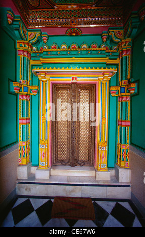 Porta di Parsnath tempio Jain ; Nagaur ; Rajasthan ; India Foto Stock
