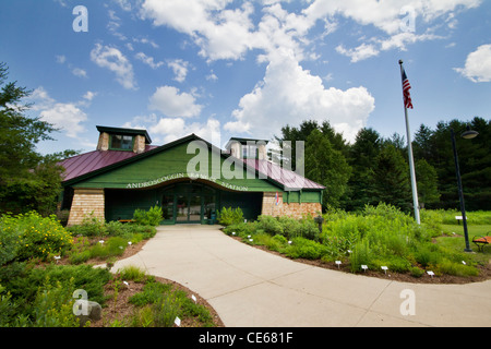 Androscoggin stazione di ranger Lincoln boschi area parcheggio lungo Kancamagus Scenic Byway autostrada 112, White Mountain National Forest Foto Stock