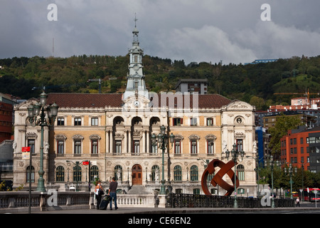 Ayuntamiento Municipio di Bilbao, comunità autonoma basca, Bizkaia, Biscaglia, Vizkaia, Spagna Foto Stock