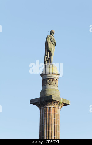 Monumento Sir Walter Scott, George Square, Glasgow centro città, Scozia, Regno Unito Foto Stock
