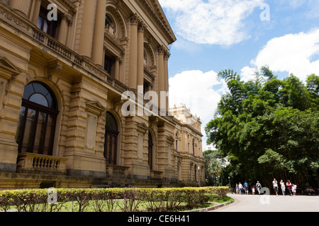 Il Museu Paulista (Museo Paulista), da Parque Independencia (Parco Indipendenza), Ipiranga, Sao Paulo, Brasile Foto Stock